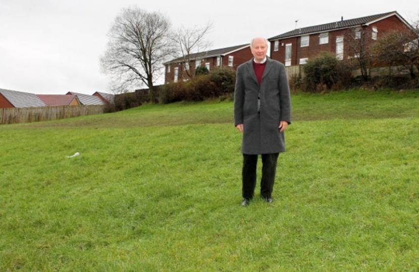 Porthill Councillor John Cooper, at the green space on St Edmunds Avenue.